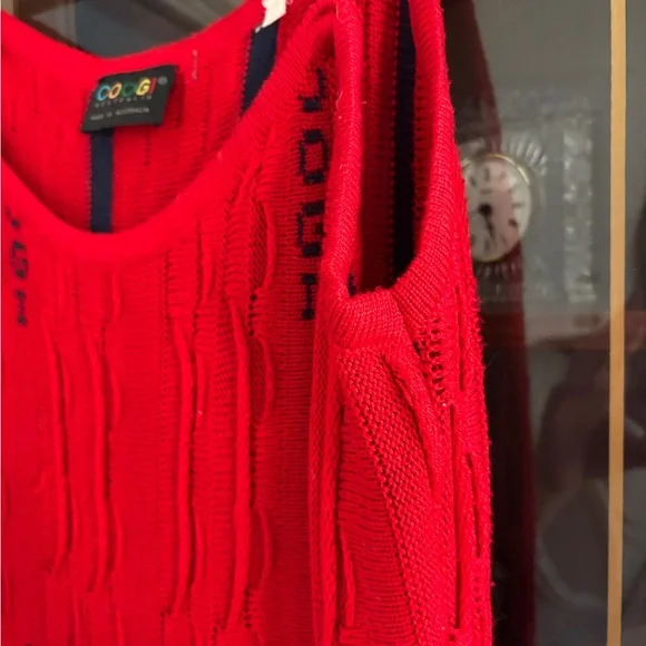 Vintage Coogi Brand 90’s Red Spaghetti Strap Knit Dress Women's - Picture 7 of 8